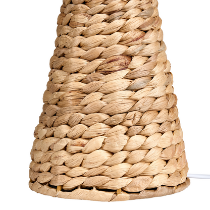 Water Hyacinth Table Lamp With White Fabric Shade