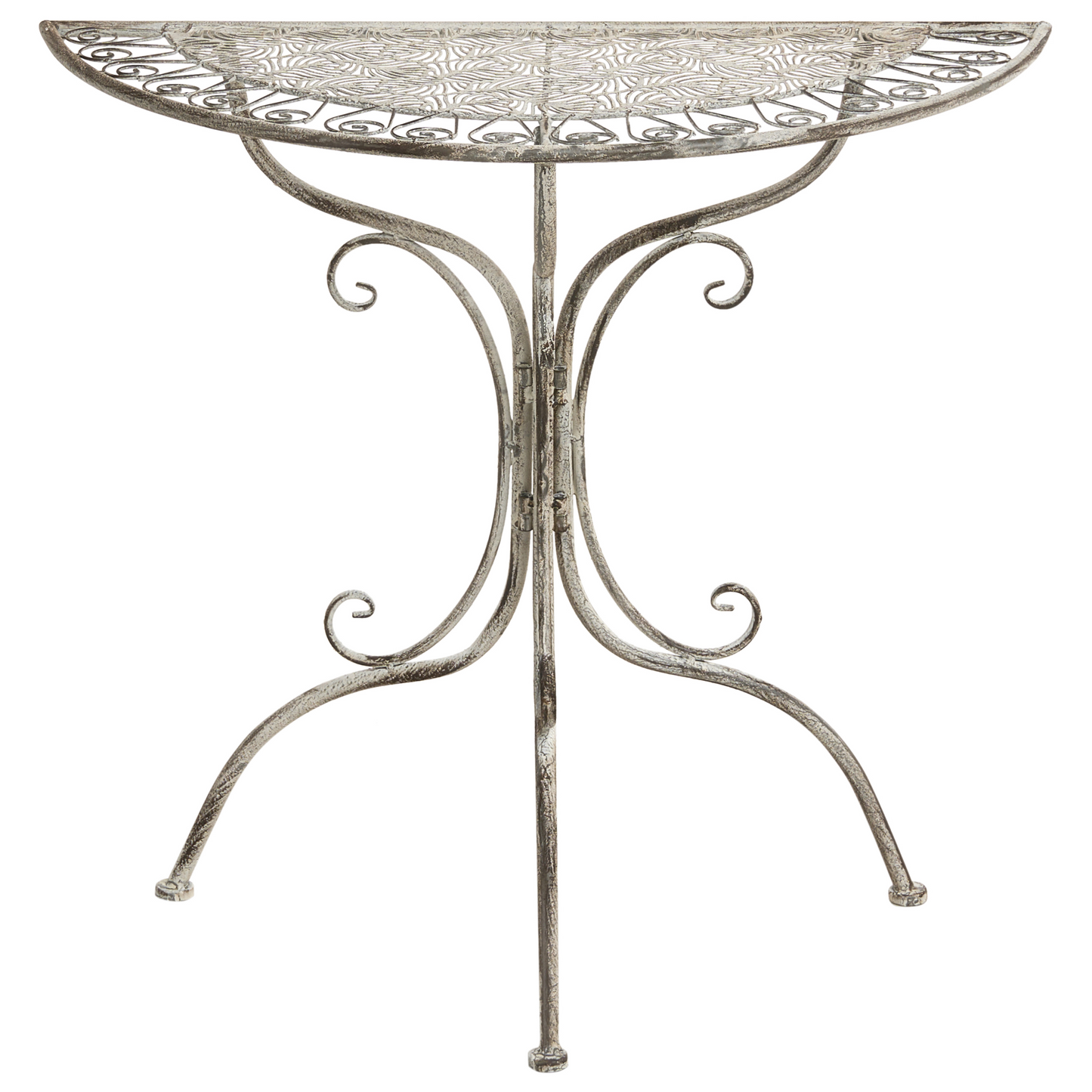 Garden Bistro Grey Metal Outdoor Table 80 x 36cm Vintage Style