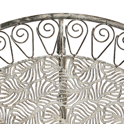 Garden Bistro Grey Metal Outdoor Table 80 x 36cm Vintage Style