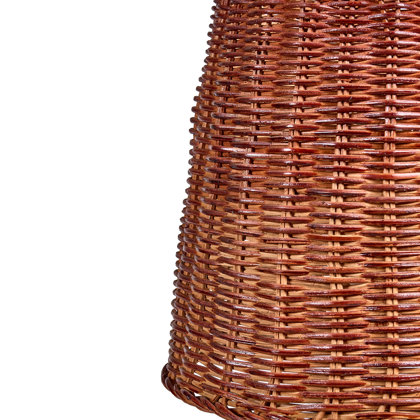 White Ceramic Table Lamp With Rattan Shade