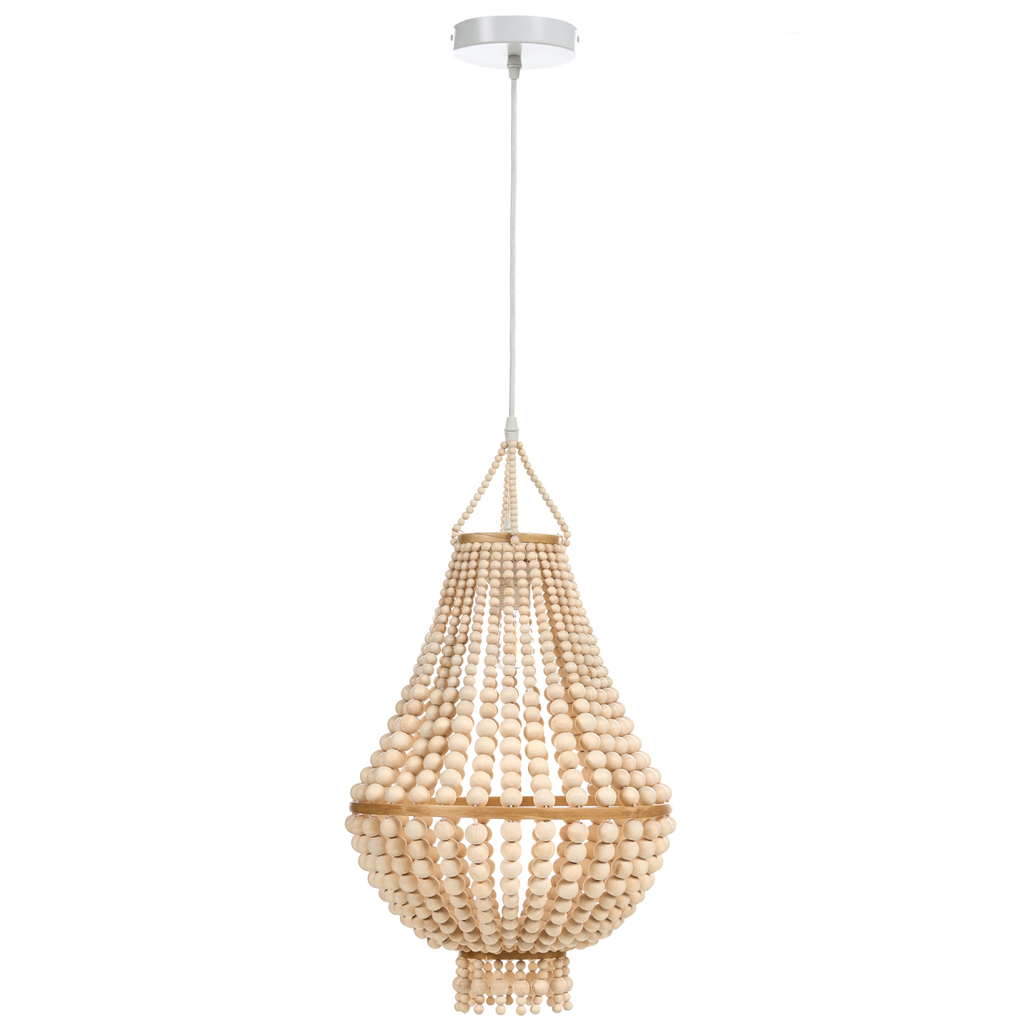 Chandelier Light Brown Rubberwood Beads Boho Style