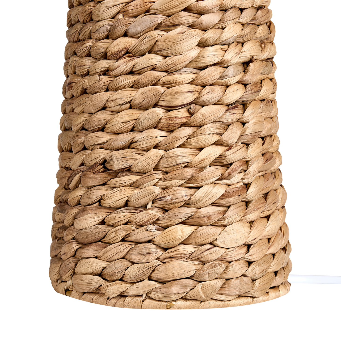 Natural Water Hyacinth Table Lamp With White Shade