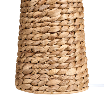 Natural Water Hyacinth Table Lamp With White Shade