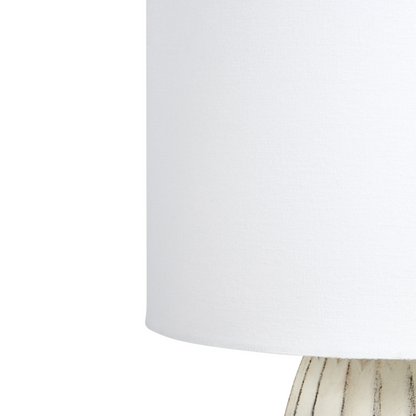 Off White Ceramic Base Table Lamp With Linen Shade For Bedside Hallway And Lounge