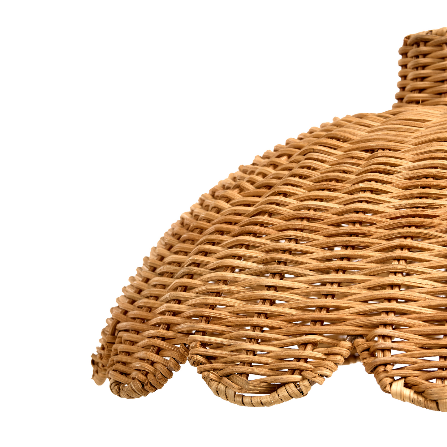 Pendant Lamp Natural Rattan Scalloped Edge Flush Mount
