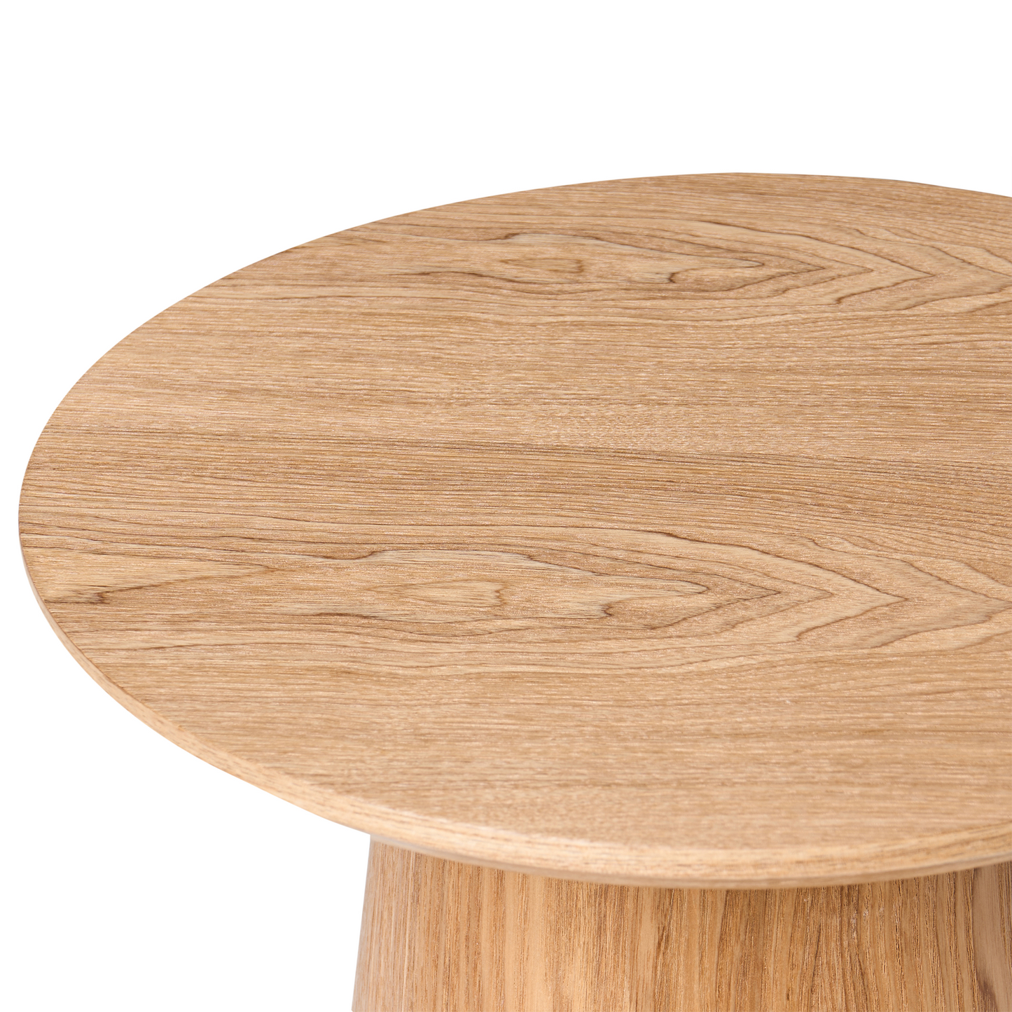 NordicNest Side Table Light Brown MDF Ash Veneer 41x41cm