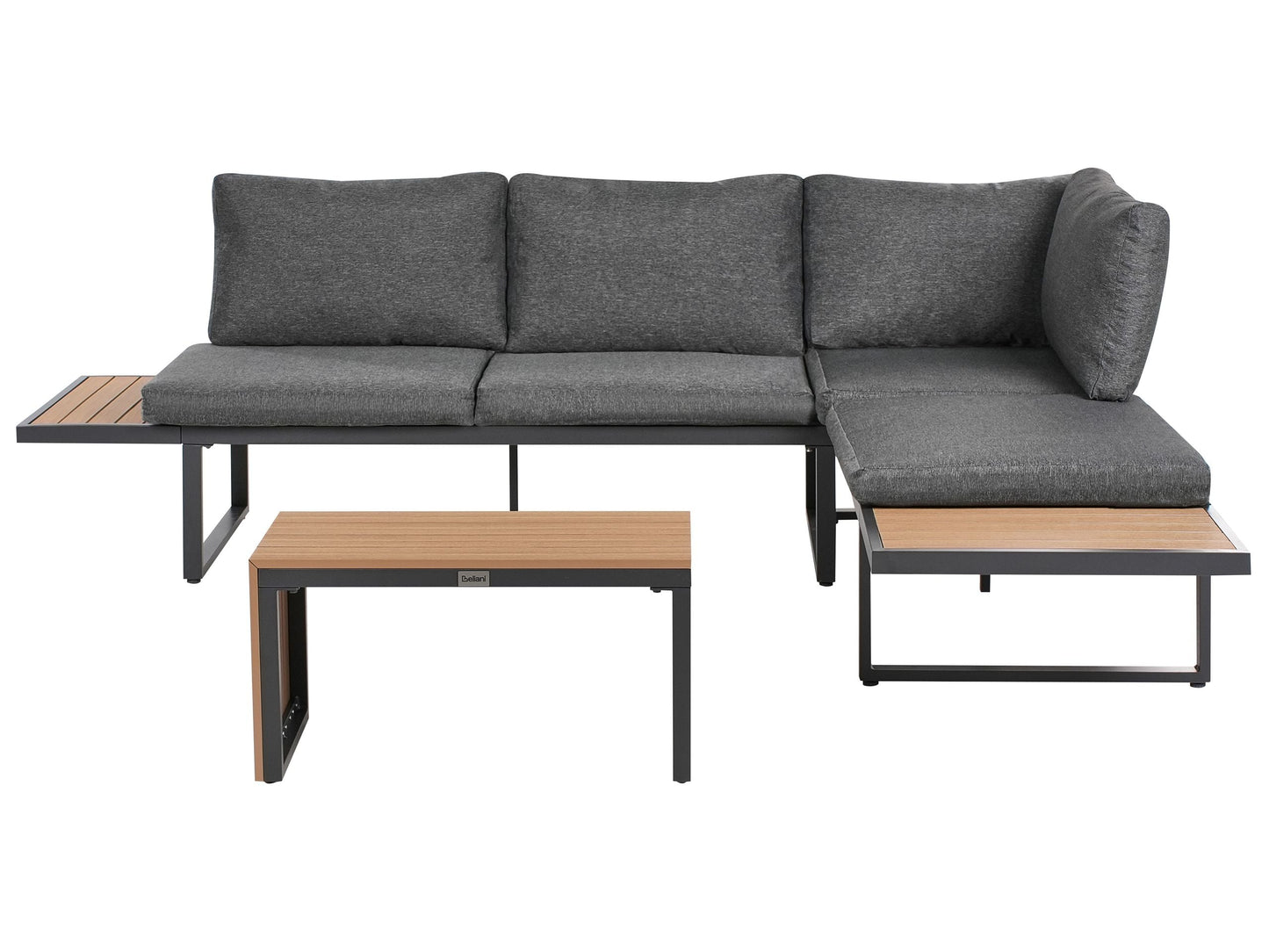 Garden Corner Sofa Set Grey Cushions 4 Seater