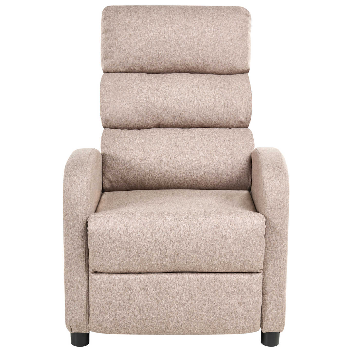 Recliner Chair Taupe Fabric Upholstery Retro Design Armchair