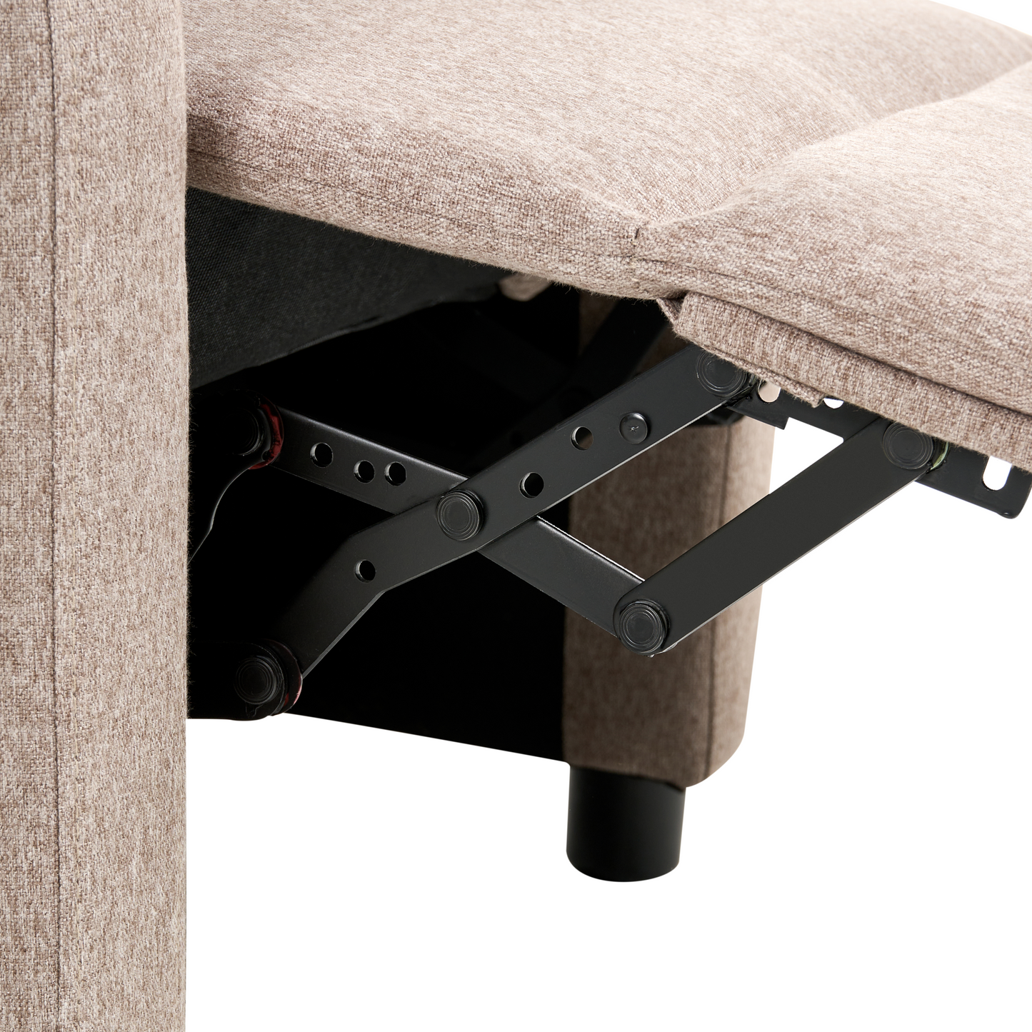 Recliner Chair Taupe Fabric Upholstery Retro Design Armchair