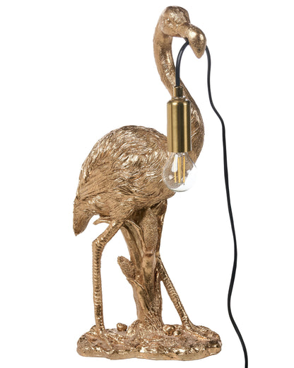 Flamingo Gold Table Lamp Polyresin Bedside Light