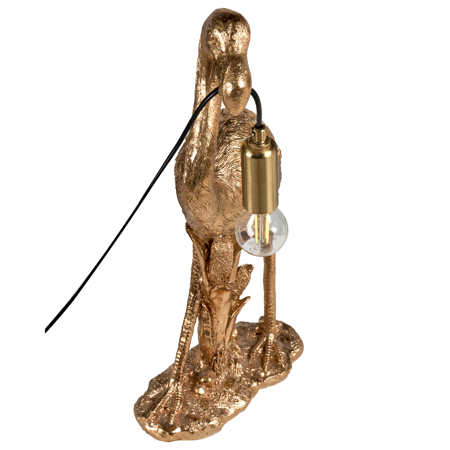 Flamingo Gold Table Lamp Polyresin Bedside Light
