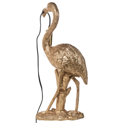 Flamingo Gold Table Lamp Polyresin Bedside Light