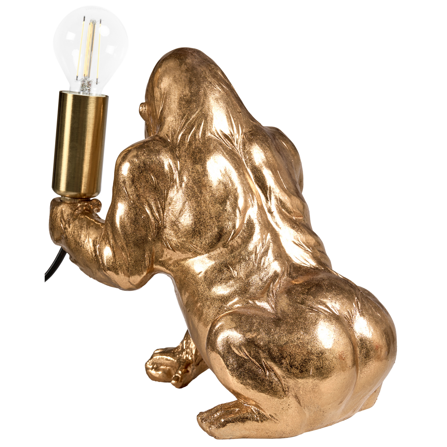 Gorilla Glam Table Lamp Gold Polyresin Animal Themed Bedside Light