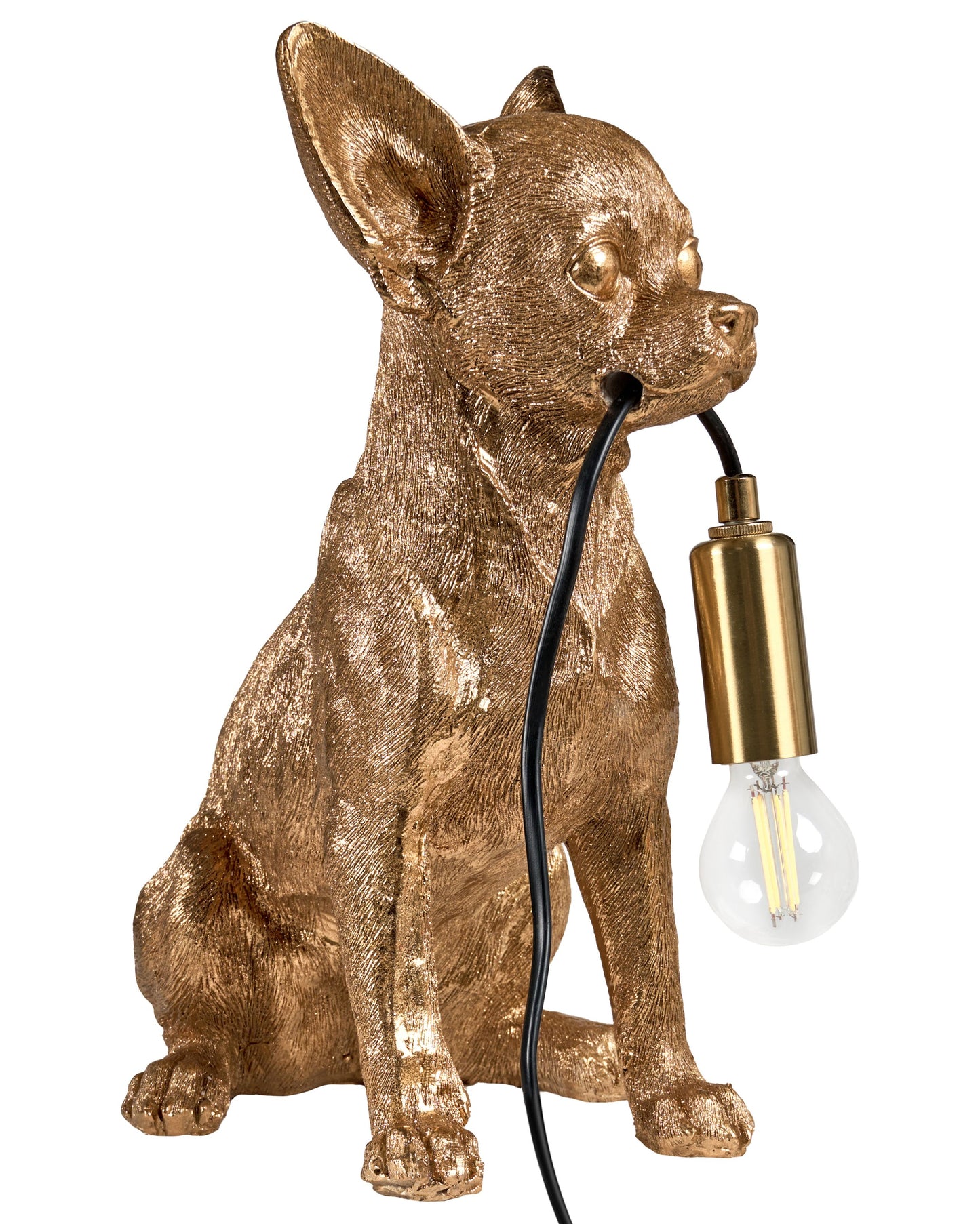 Gold Chihuahua Table Lamp Polyresin Bedside Light Dog Figurine For Living Room Bedroom Decor