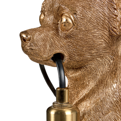 Gold Chihuahua Table Lamp Polyresin Bedside Light Dog Figurine For Living Room Bedroom Decor