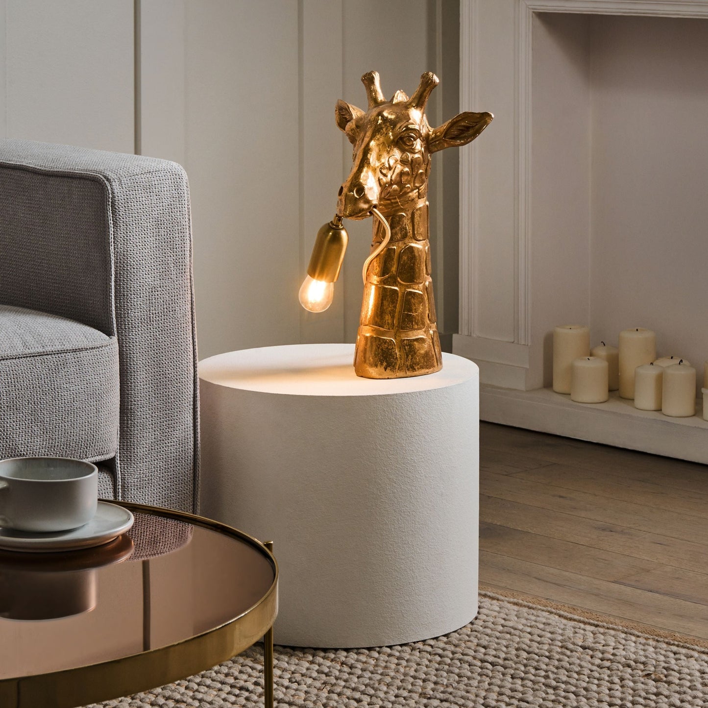 Giraffe Glam Giraffe Shaped Table Lamp Gold Polyresin Bedside Light