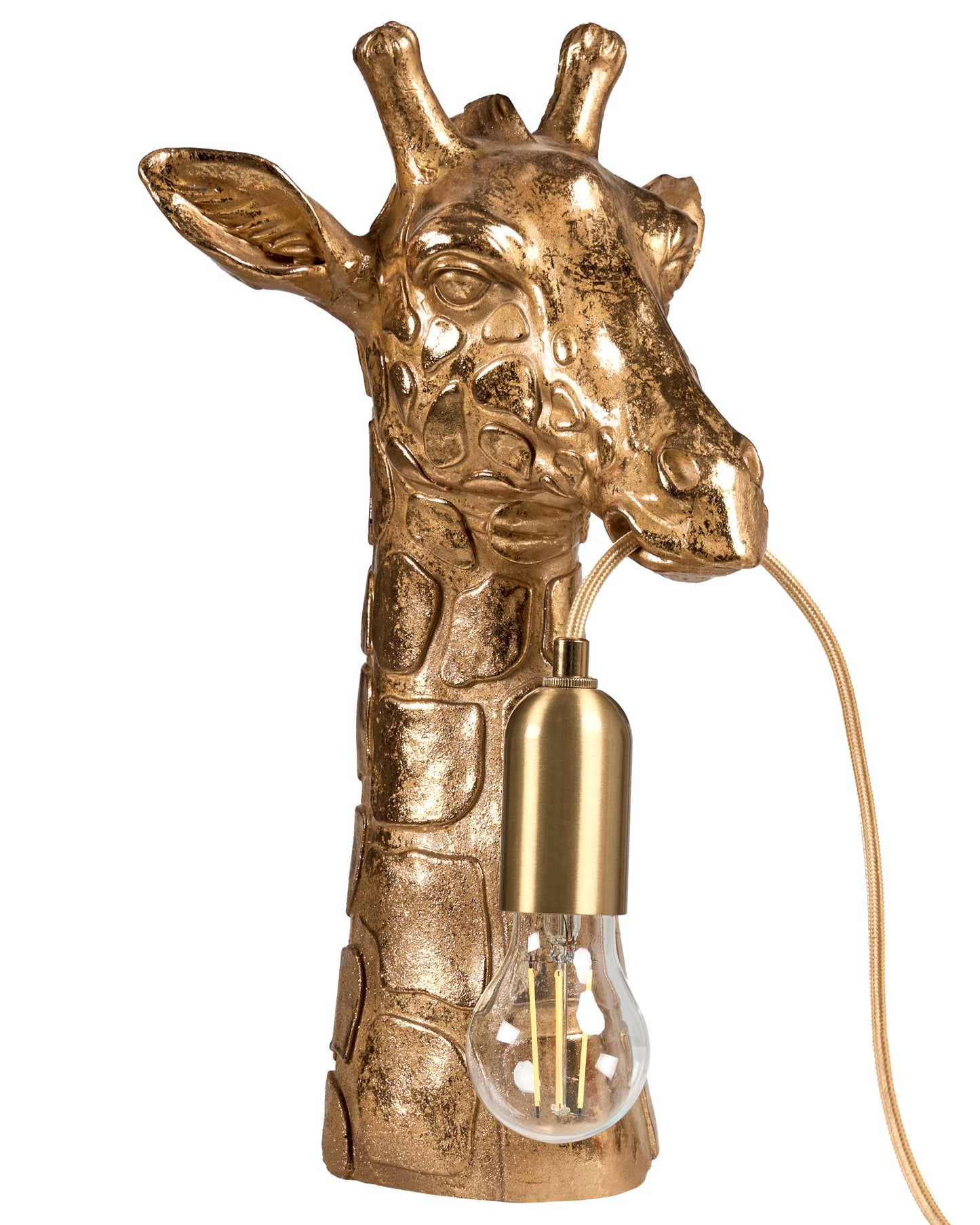 Giraffe Glam Giraffe Shaped Table Lamp Gold Polyresin Bedside Light