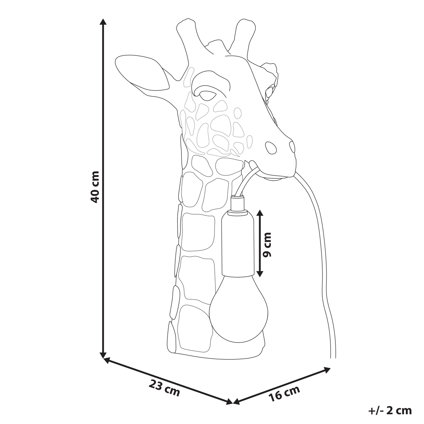 Giraffe Glam Giraffe Shaped Table Lamp Gold Polyresin Bedside Light