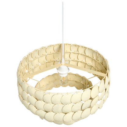 Natural CocoShells Chandelier Pendant Light Beige Boho Style Handcrafted Elegance