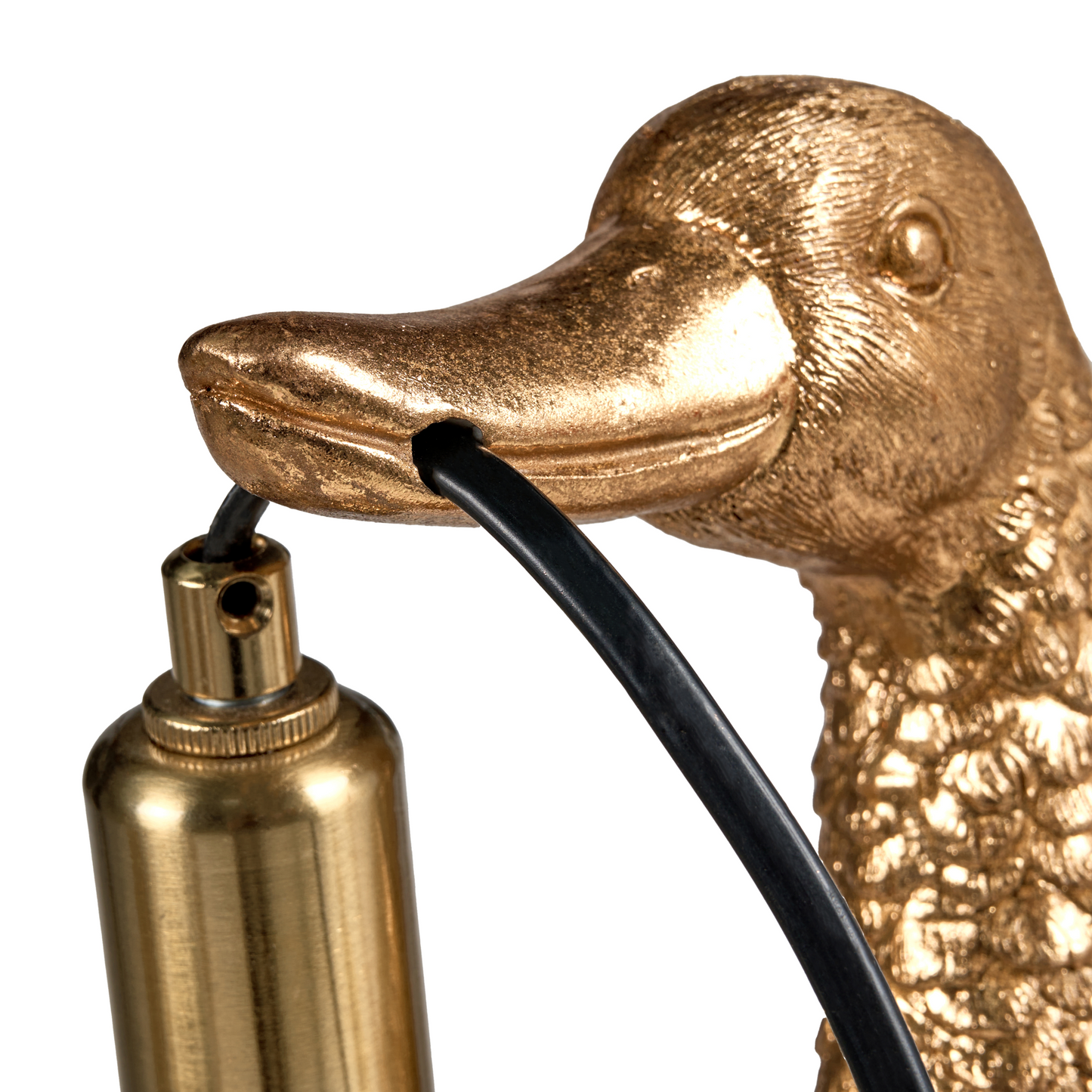 Gold Duck Table Lamp Polyresin Glam Bedside Light