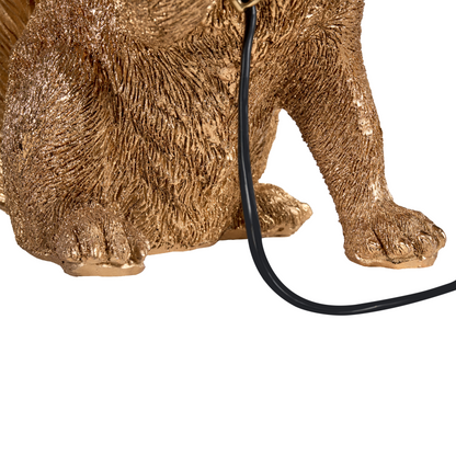 Glamora Squirrel Table Lamp Gold Polyresin Bedside Light