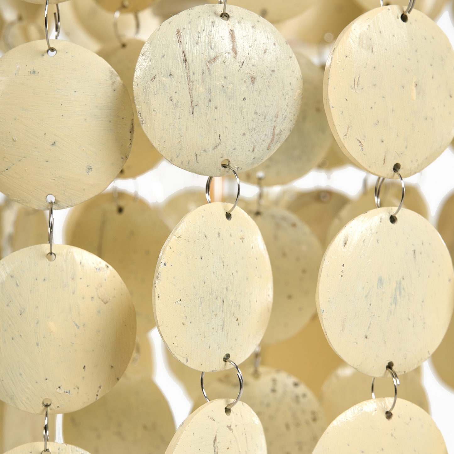 Coconut Shell Chandelier Pendant Lamp In Beige Handcrafted Boho Style With Warm Ambient Glow