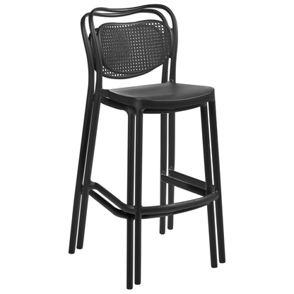 Home Set of 2 Black Retro Bar Chairs Weatherproof Indoor Outdoor