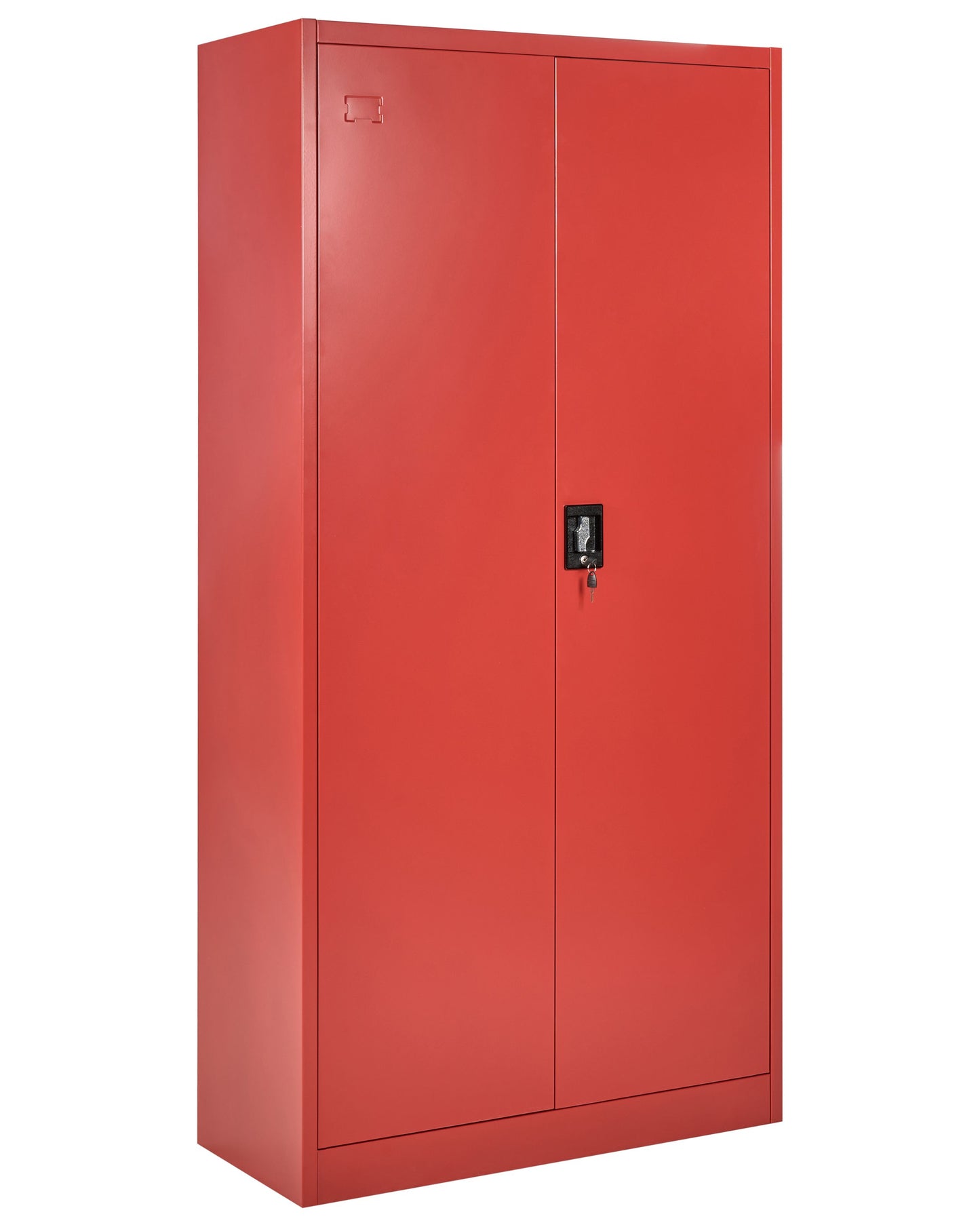 Red Steel Home Office Storage Cabinet 2 Doors 5 Shelves