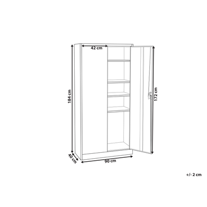Red Steel Home Office Storage Cabinet 2 Doors 5 Shelves