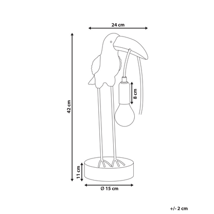 Toucan Table Lamp Gold Polyresin Handcrafted