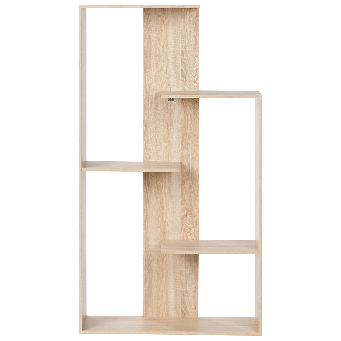 3 Tier Bookcase Light Brown Open Back Irregular Design