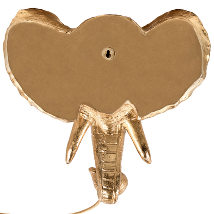 Gold Elephant Wall Lamp Polyresin Bedside Reading Light
