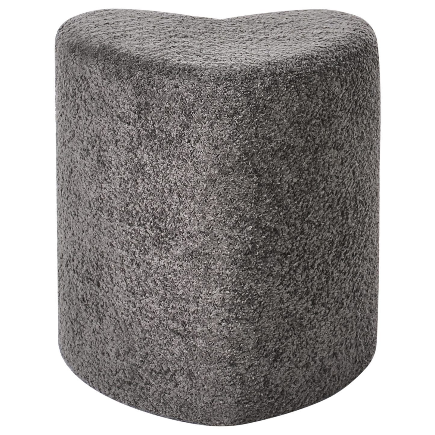 Heart Shaped Pouffe Dark Grey Chenille Upholstered Seat