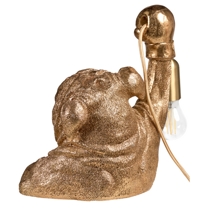 Dog Shape Table Lamp Gold Polyresin Bedside Light