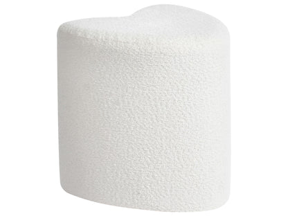 Heart Shaped Pouffe Off White Chenille Seat