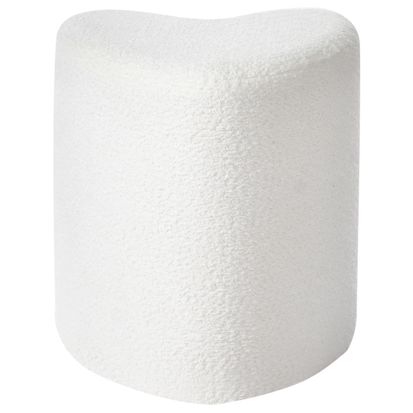 Heart Shaped Pouffe Off White Chenille Seat