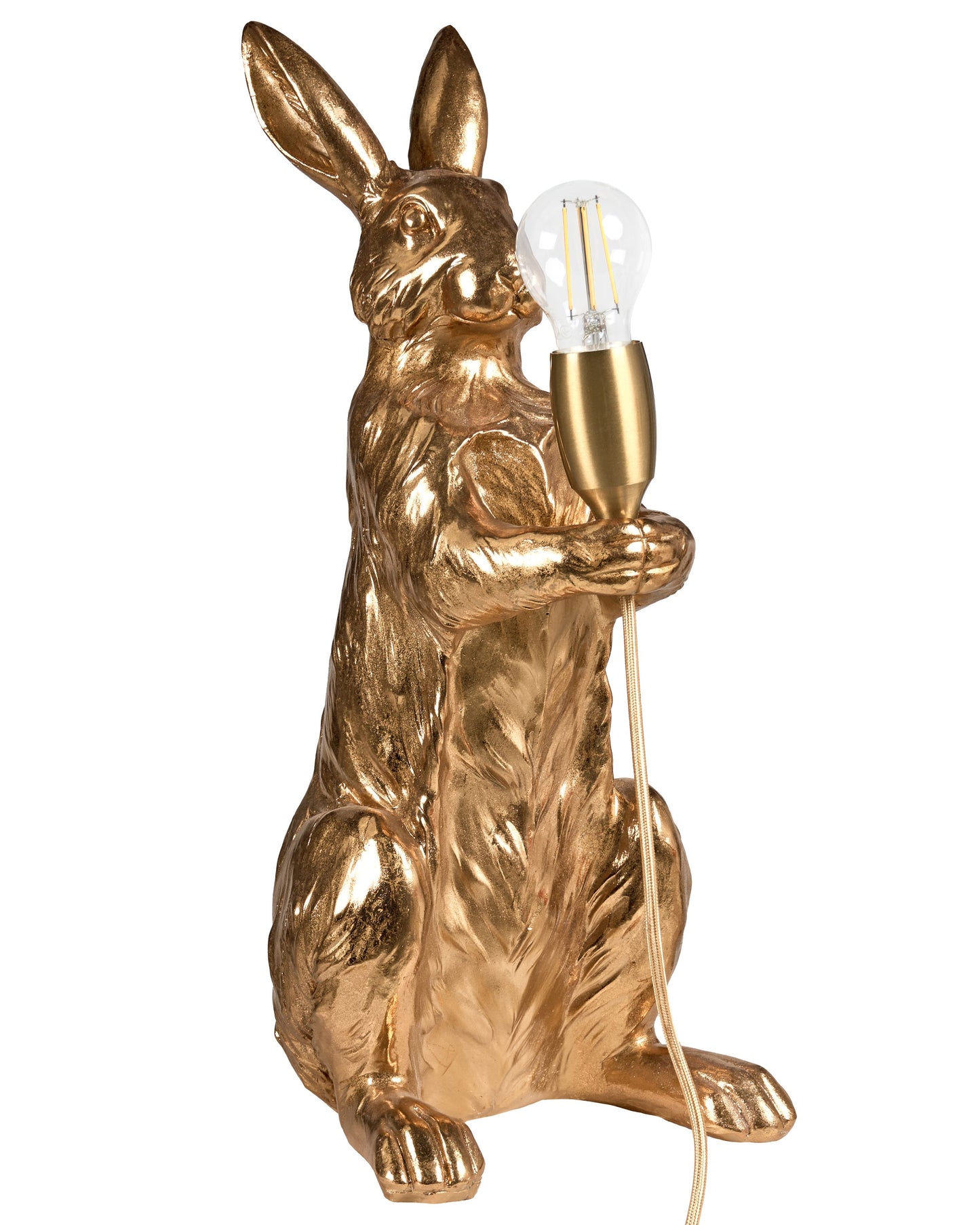 Handmade Gold Polyresin Rabbit Table Lamp Bedside Light