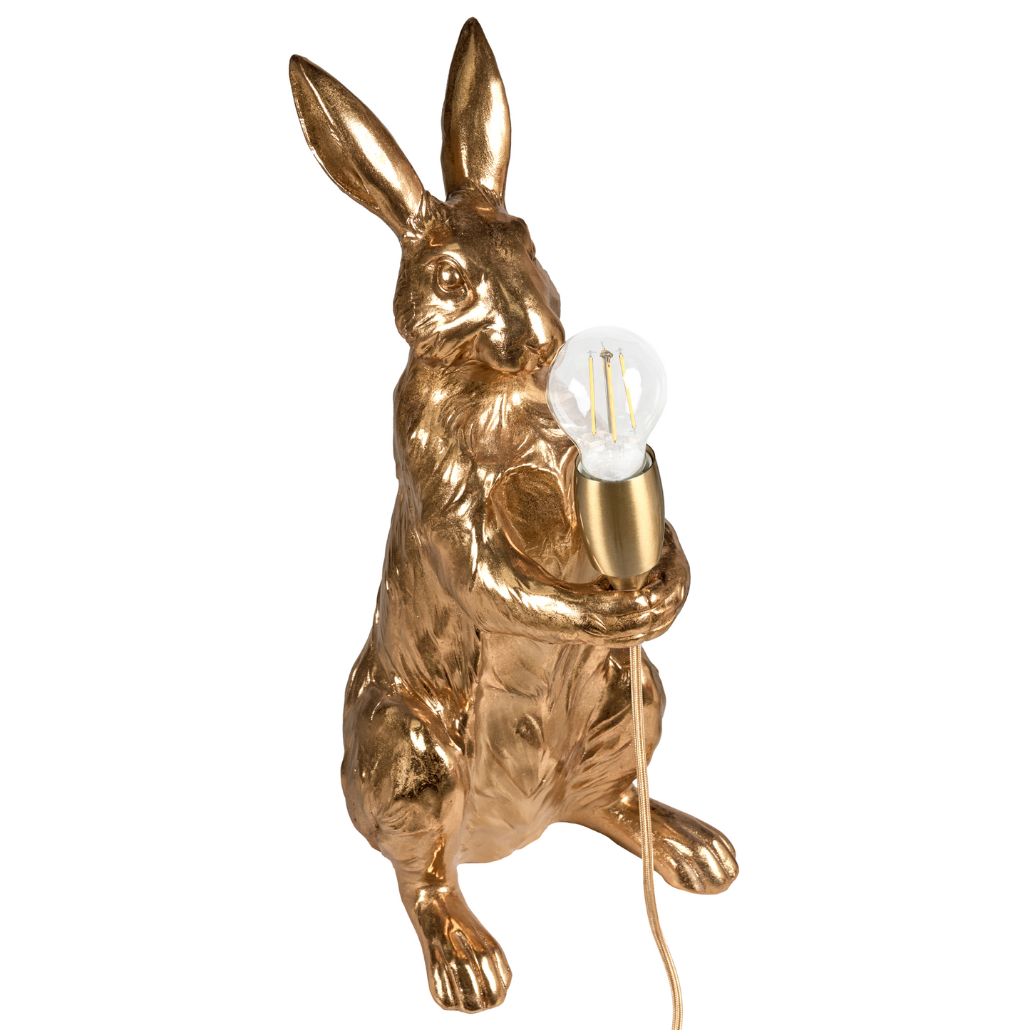 Handmade Gold Polyresin Rabbit Table Lamp Bedside Light