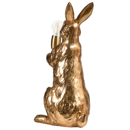 Handmade Gold Polyresin Rabbit Table Lamp Bedside Light