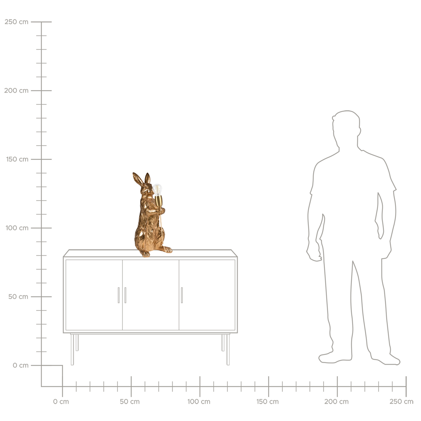 Handmade Gold Polyresin Rabbit Table Lamp Bedside Light