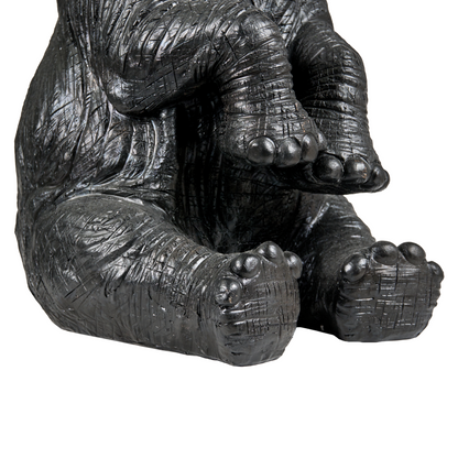 Handmade Black Elephant Table Lamp Polyresin Bedside Light
