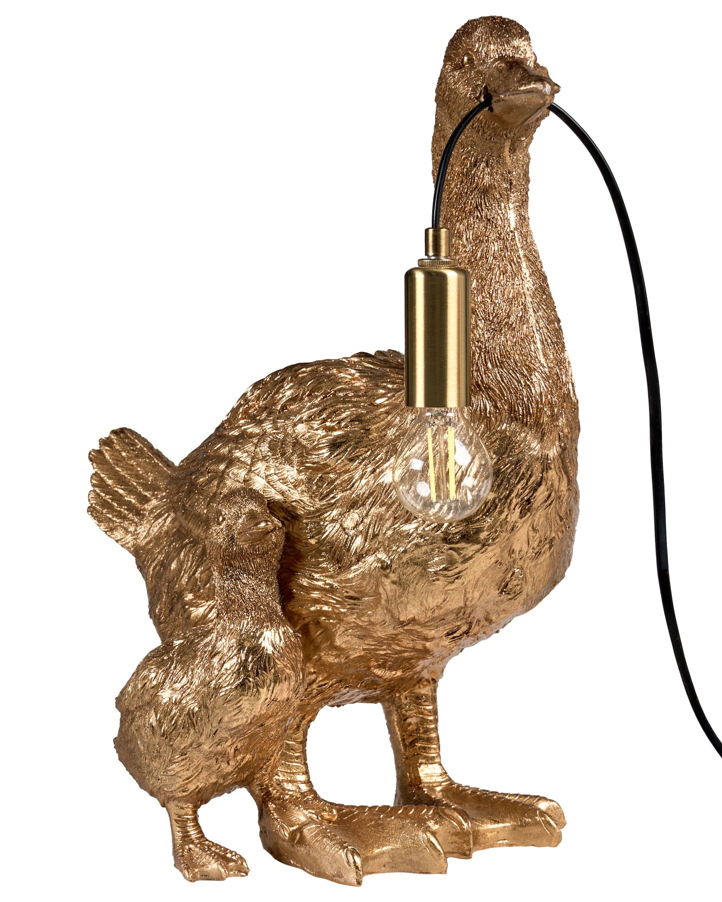 Gold Duck Table Lamp Polyresin Bedside Light