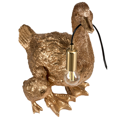 Gold Duck Table Lamp Polyresin Bedside Light