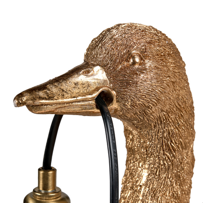 Gold Duck Table Lamp Polyresin Bedside Light