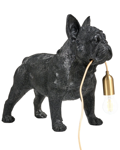 Dog Table Lamp Black Polyresin Bedside Light