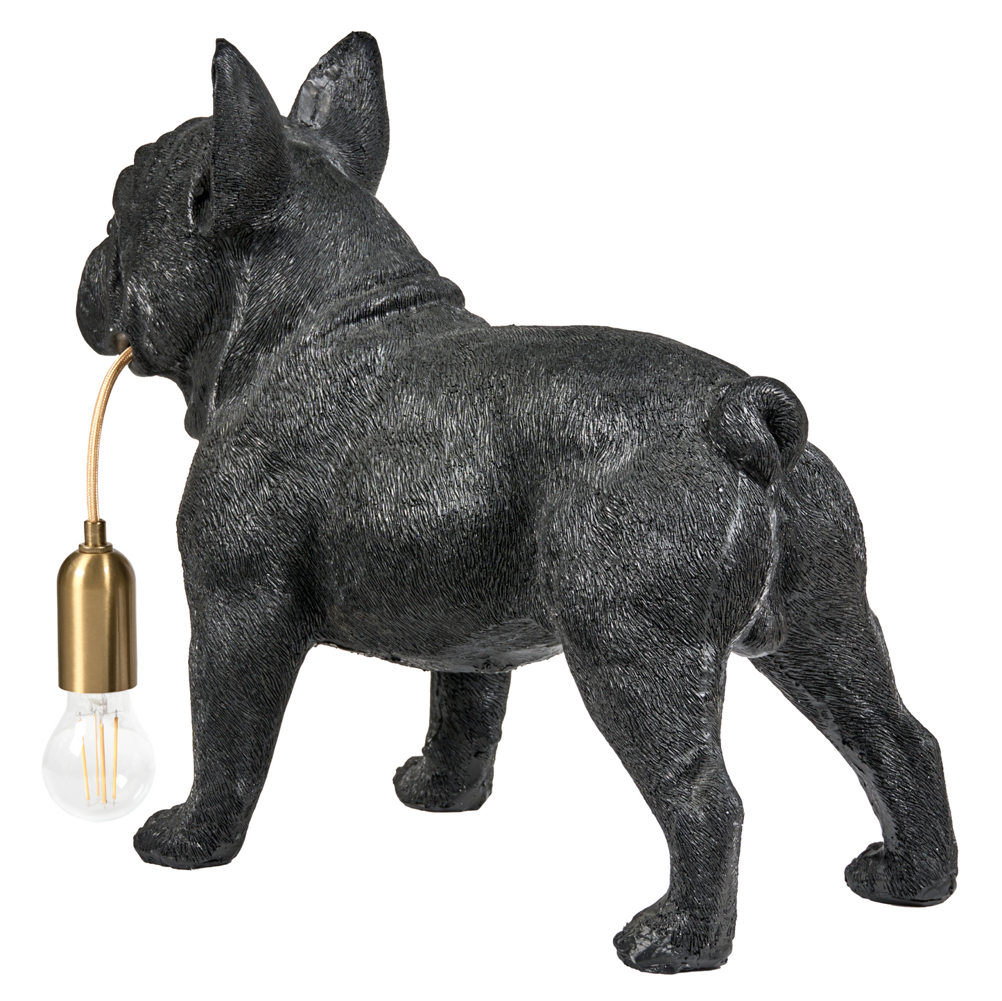 Dog Table Lamp Black Polyresin Bedside Light
