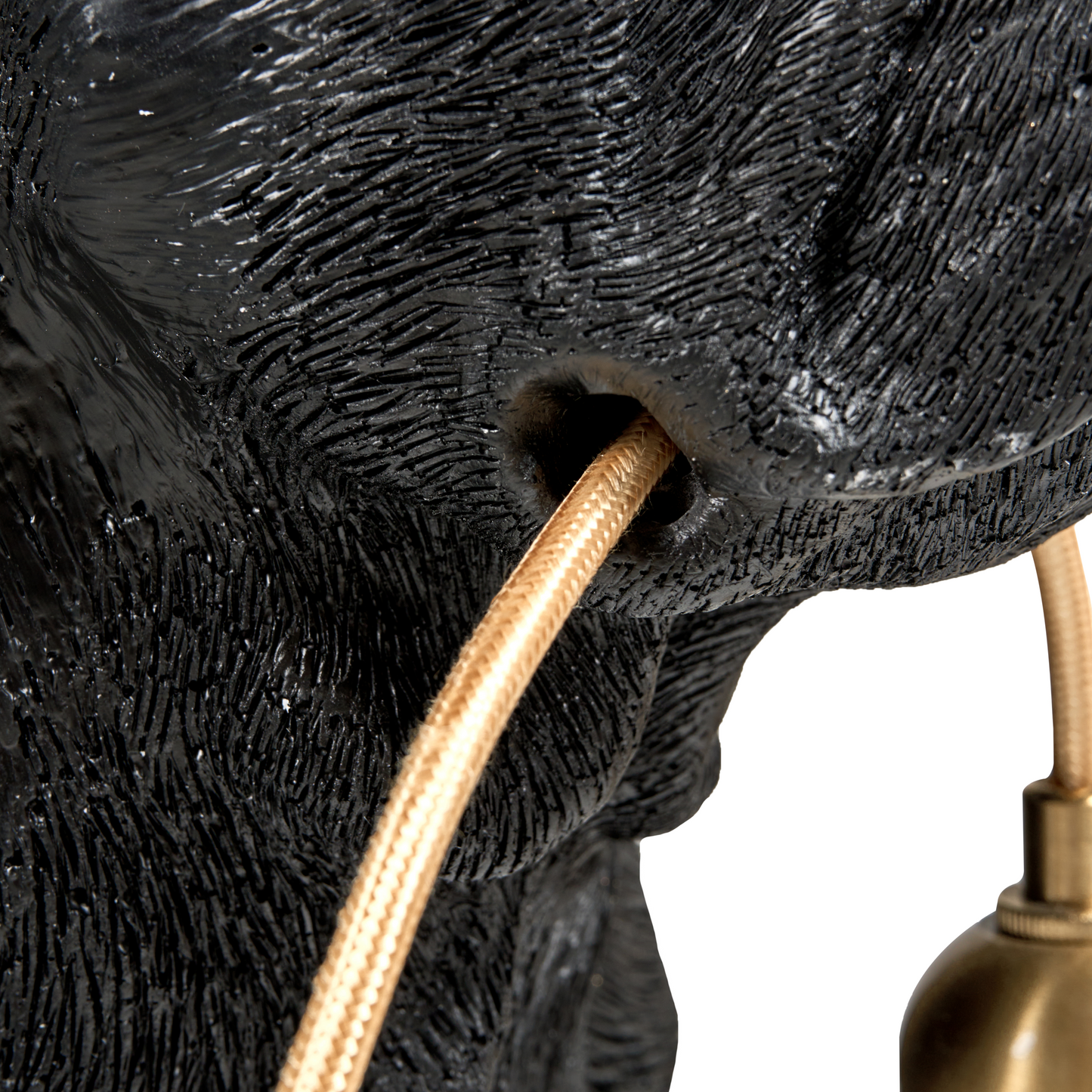 Dog Table Lamp Black Polyresin Bedside Light