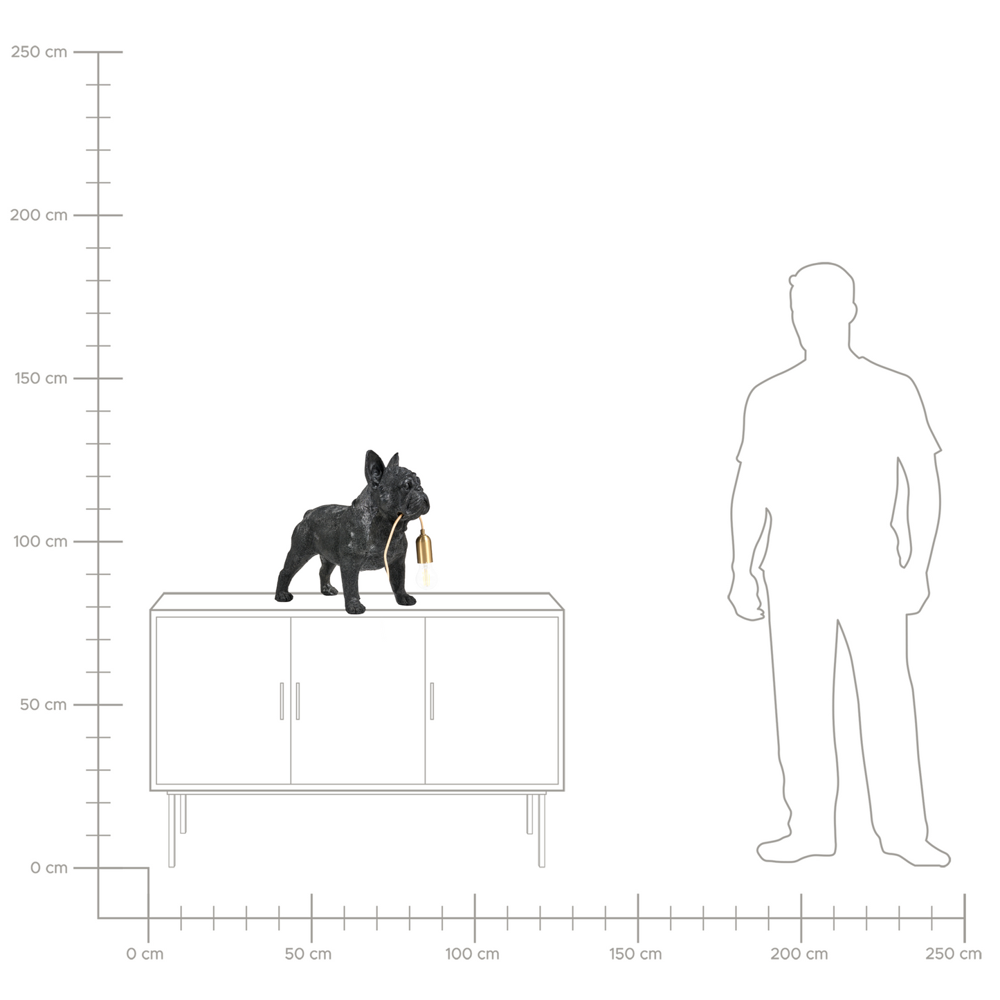 Dog Table Lamp Black Polyresin Bedside Light