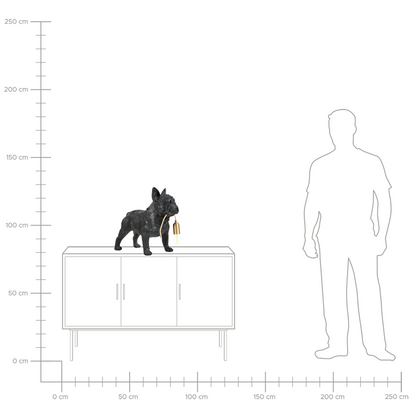 Dog Table Lamp Black Polyresin Bedside Light