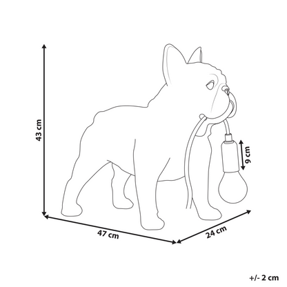 Dog Table Lamp Black Polyresin Bedside Light